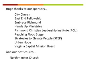 Bob Lupton Speaks Sponsors